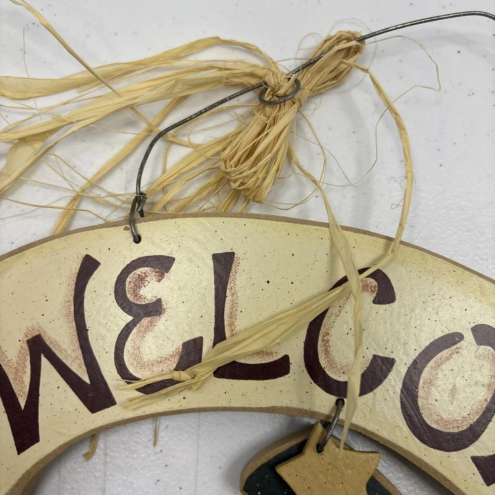 Welcome Christmas Seasonal Pine Tree Rustic Wood Wall Hanging Decor Festive